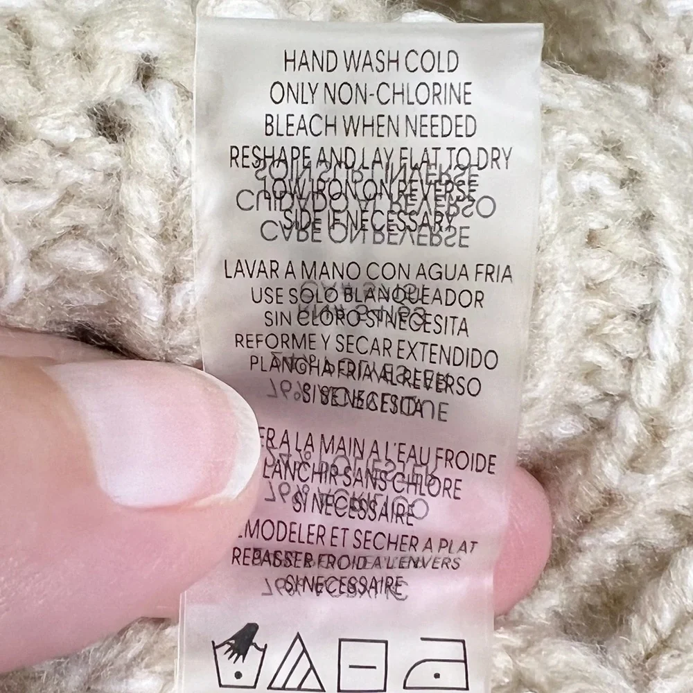 Calvin Klein Cowl Neck Chunky Knit Neutral Tone Sweater Size S
